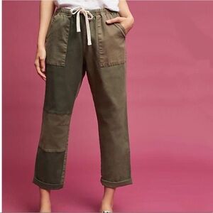 Anthropologie Hei Hei olive green utility patch pants Size XSmall